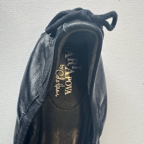 NWOT size 8.5 black leather Maria Sharapova by Cole Haan flats w/Nike Air - Picture 6 of 7